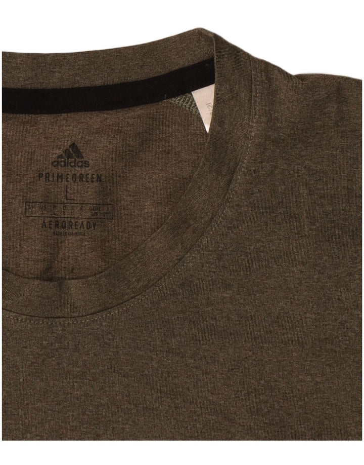 Adidas Hommes Aeroready T-Shirt Haut Large Kaki Polyester