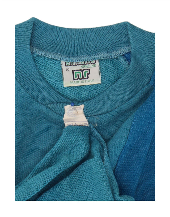 Ennerre Sweat-shirt pour homme en coton color block Bleu Taille L