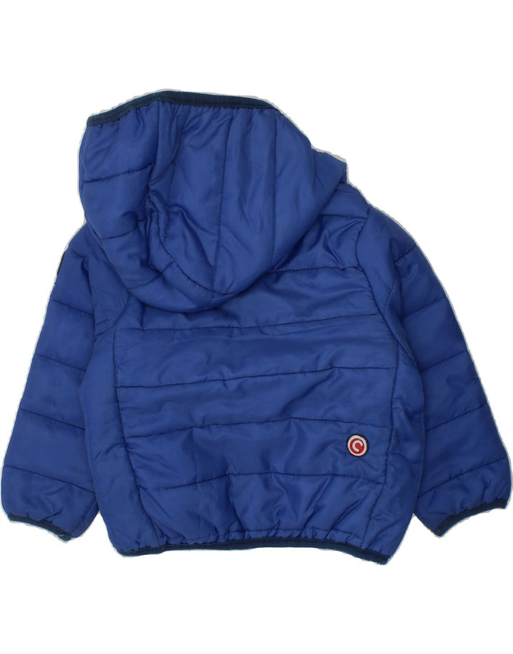 COLMAR Baby Boys Hooded Padded Jacket 9-12 Months Blue Vintage Colmar and Second-Hand Colmar from Messina Hembry 