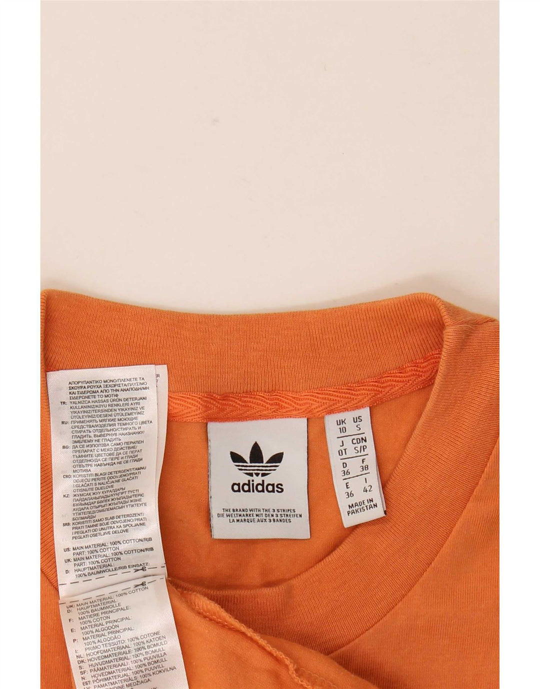 Adidas Débardeur Femme UK 10 Petit Orange Coton