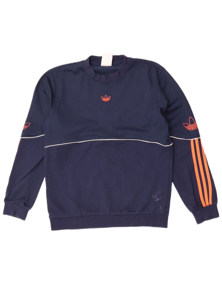 Adidas Sweat-shirt graphique pour homme en coton bleu marine Taille S