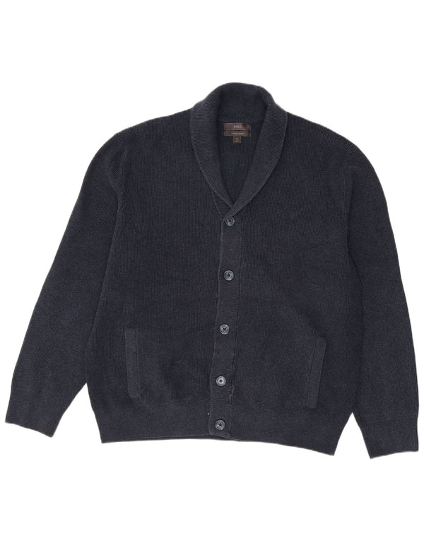 Marks & Spencer Pull Cardigan Homme 2XL Bleu Marine Polyester