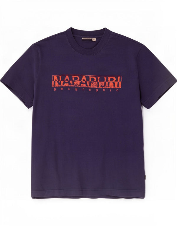 Napapijri Homme Graphic T-Shirt Top Small Bleu Marine Coton