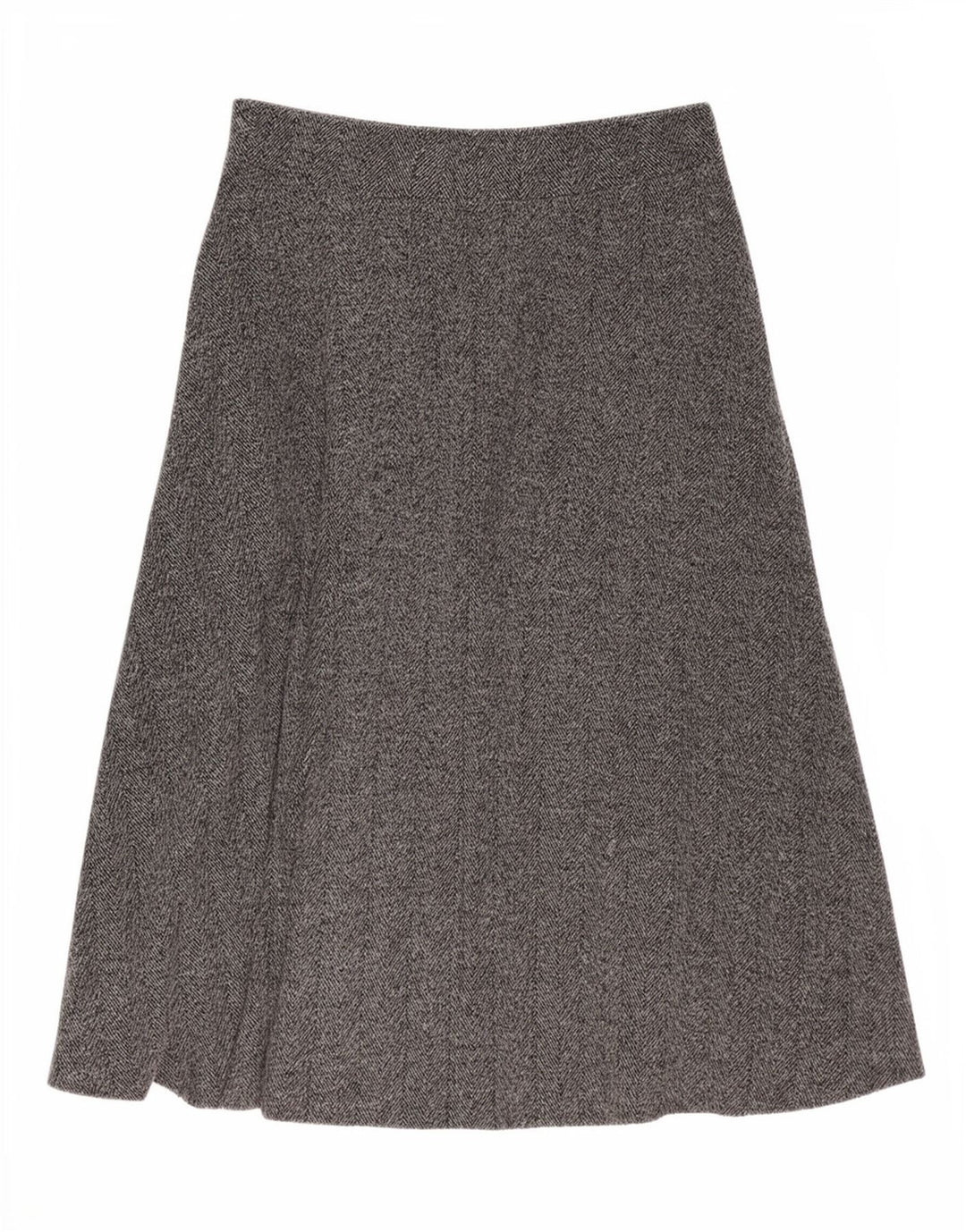 Zara Femme Jupe Midi A-Line Large W32 Gris Chevrons