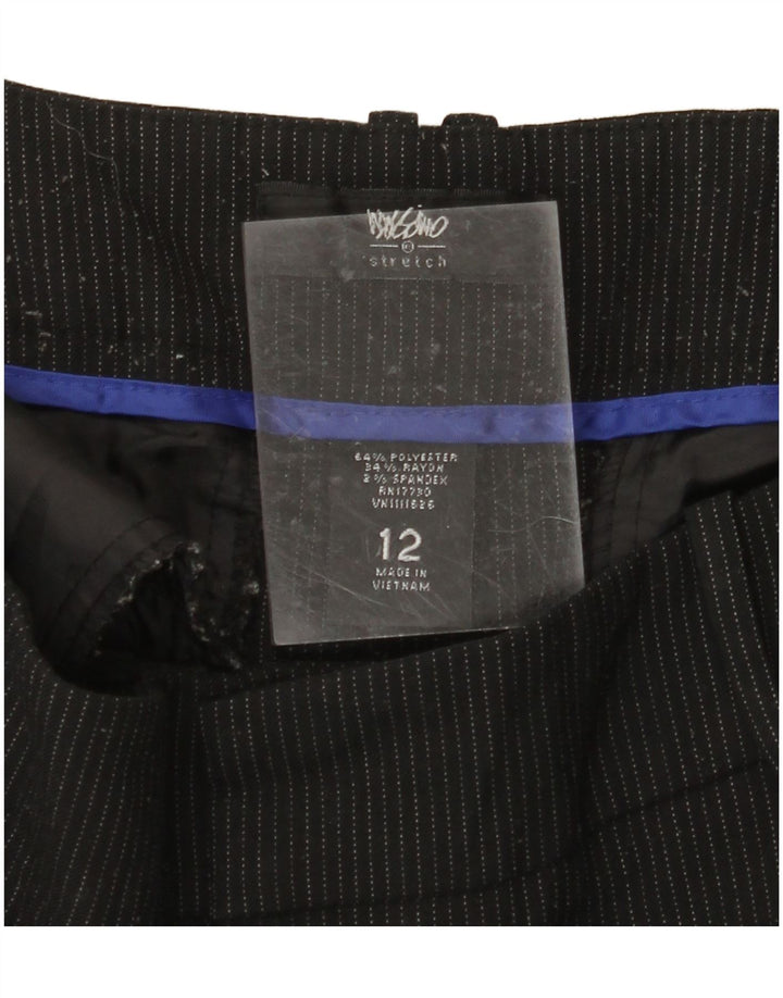 MOSSIMO Pantalon décontracté bootcut pour femme US 12 Large W34 L31 Noir à fines rayures