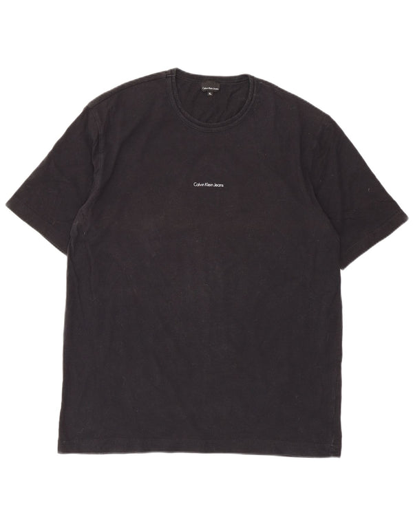 Calvin Klein Jeans T-Shirt Femme Top UK 18 XL Noir Coton