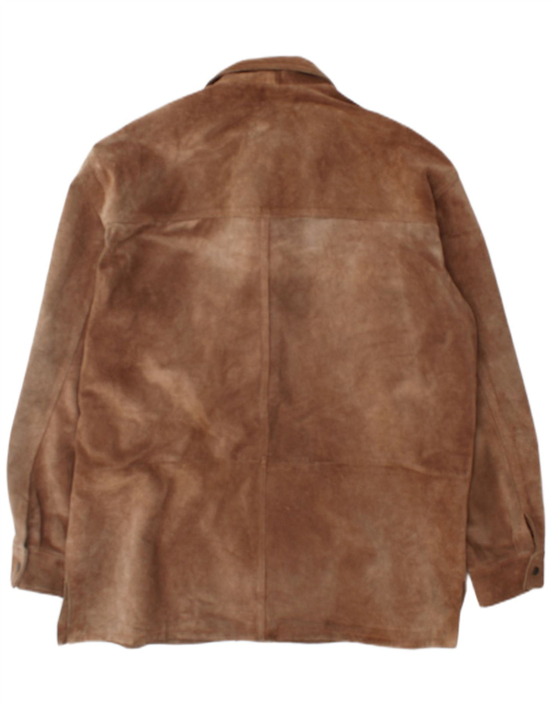 vintage Mens Overshirt Suede Shirt IT 52 Grand Cuir Marron