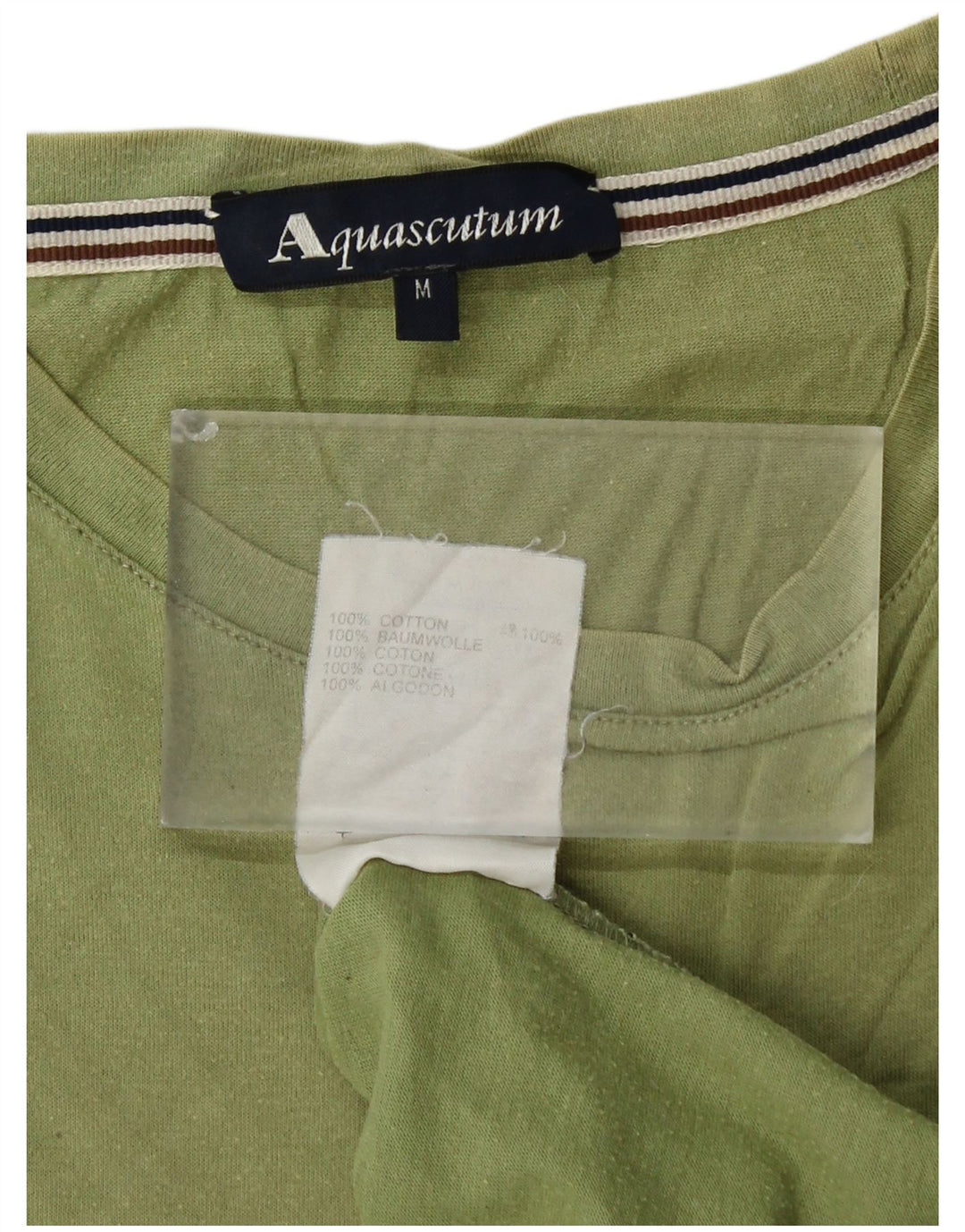 AQUASCUTUM T-Shirt Femme Top UK 14 Coton Vert Moyen