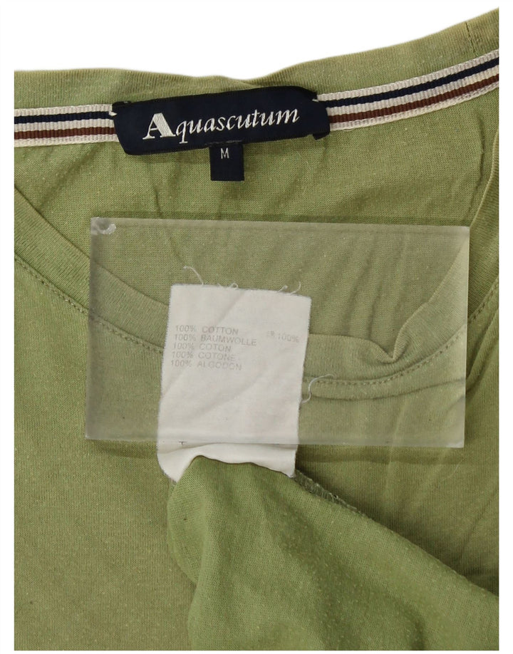 AQUASCUTUM T-Shirt Femme Top UK 14 Coton Vert Moyen
