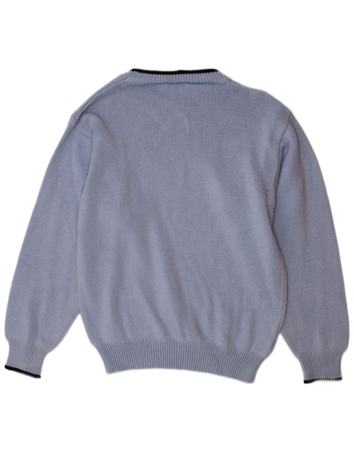 Fred Perry Pull à col rond pour garçon 5-6 ans Bleu Coton