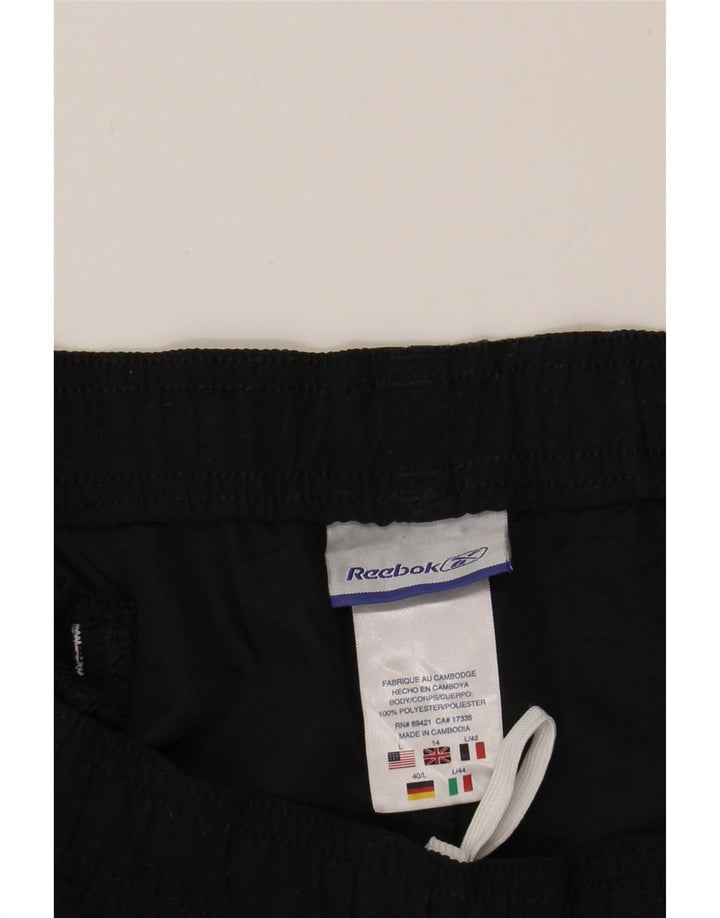 REEBOK Mens Sport Shorts Large  Black Polyester Vintage Reebok and Second-Hand Reebok from Messina Hembry 