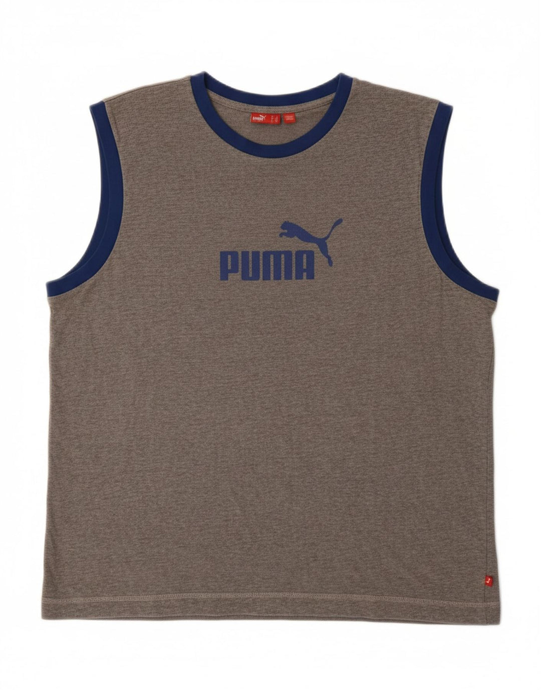 PUMA Mens Graphic Vest Top XL Grey Vintage Puma and Second-Hand Puma from Messina Hembry 
