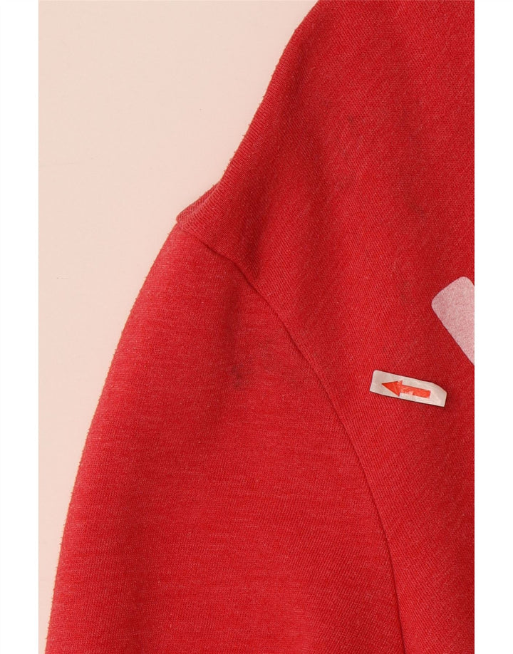 JACK WILLS Pull à Capuche Graphique Homme Rouge Moyen Coton