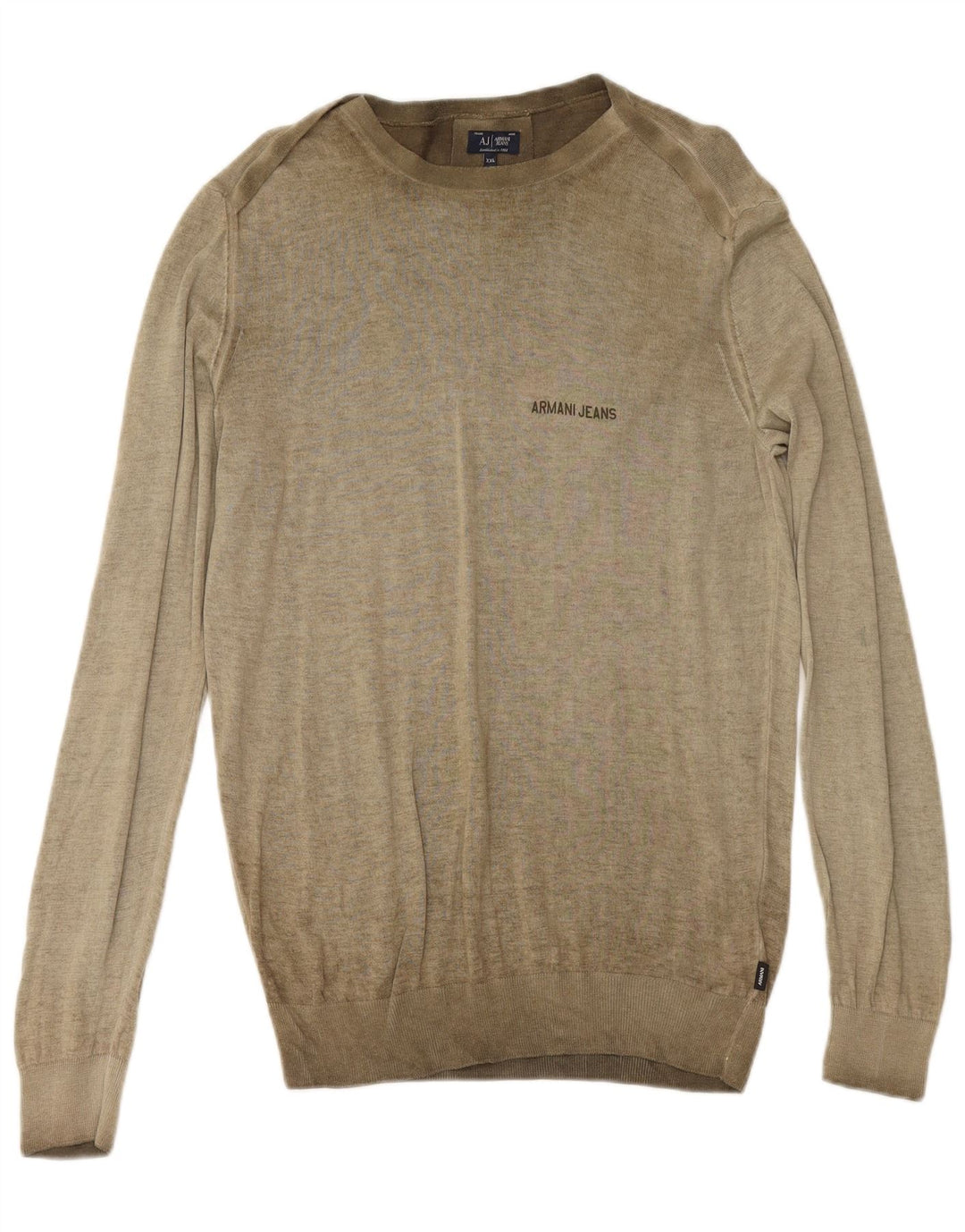 ARMANI JEANS Pull col bateau pour homme 2XL Kaki Coton