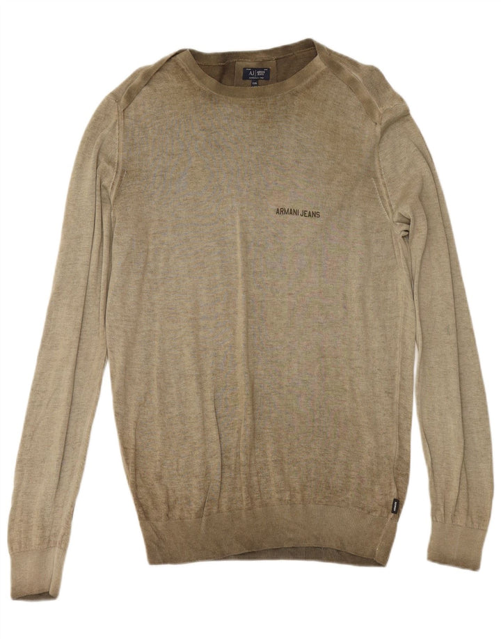 ARMANI JEANS Pull col bateau pour homme 2XL Kaki Coton