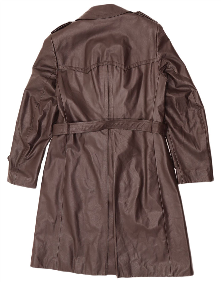 Anfor Manteau en cuir à double boutonnage pour homme IT 48 Marron moyen