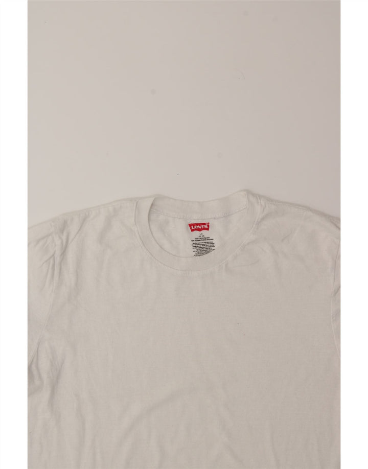 LEVI'S Womens T-Shirt Top UK 16 Large White Cotton Vintage Levi's and Second-Hand Levi's from Messina Hembry 