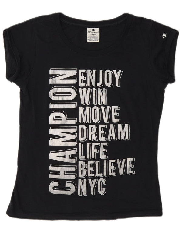 Champion T-shirt graphique pour femme UK 10 Small Bleu marine