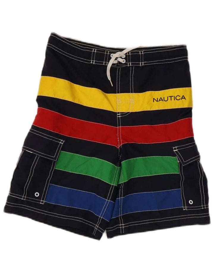 Nautica Short de Bain Garçon 11-12 Ans Rayé Multicolore