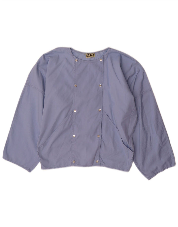 Penny Black Veste Bomber Double Boutonnage Femme UK 8 Petit Bleu Coton