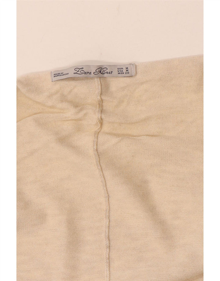 Zara Femme Poncho Ouvert UK 14 Beige Moyen
