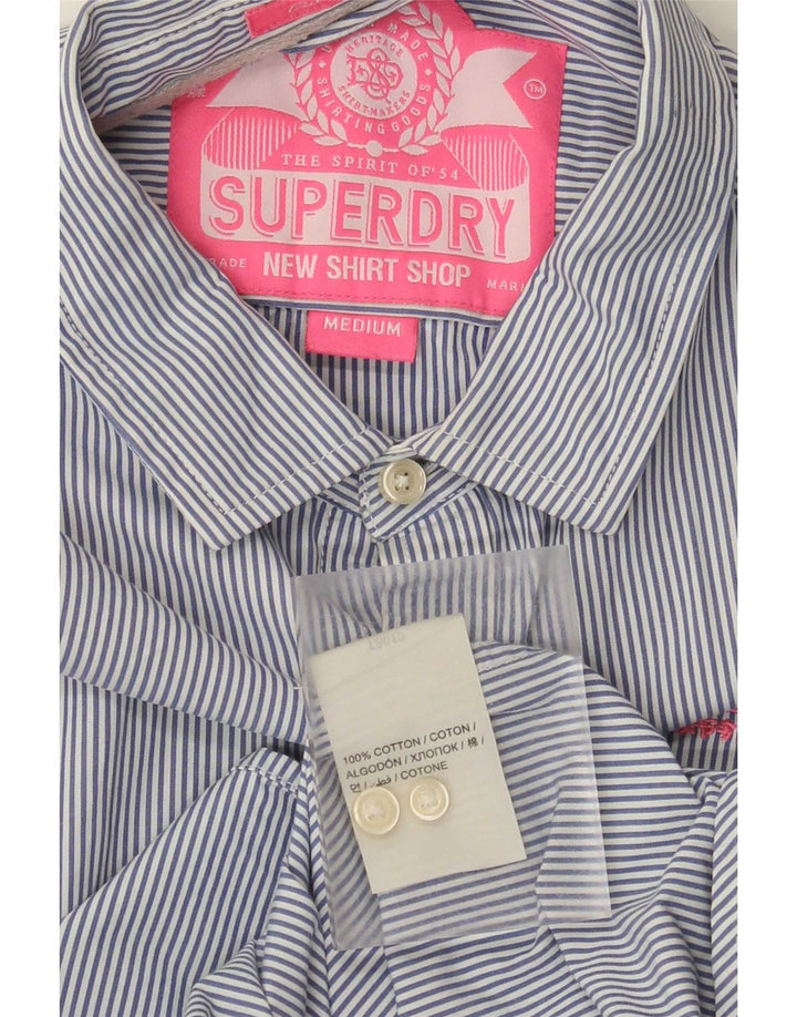 Superdry Chemise Homme Bleu Moyen En Coton À Fines Rayures