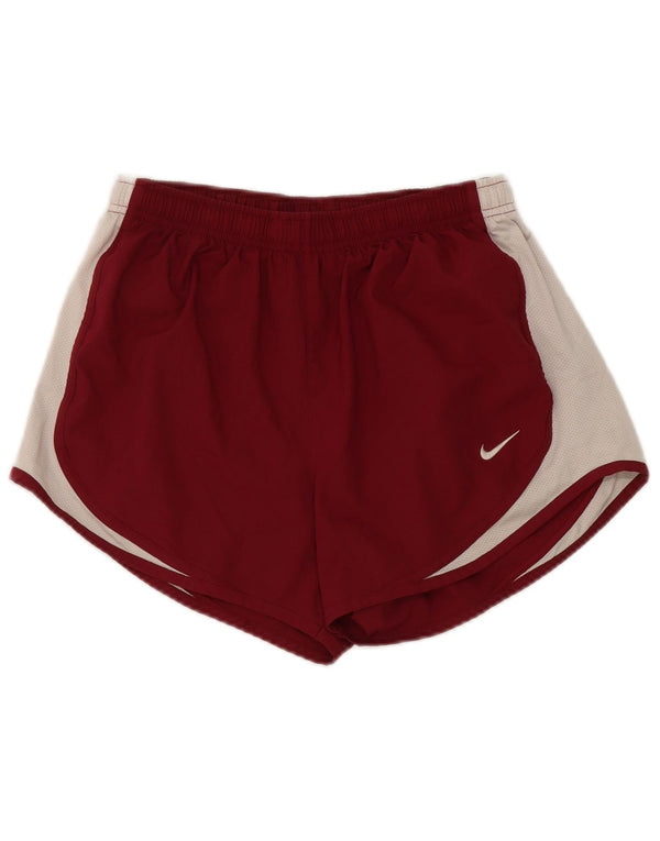 Nike Short de sport Dri Fit pour femme UK 10 Petit Bordeaux Colorblock Polyester