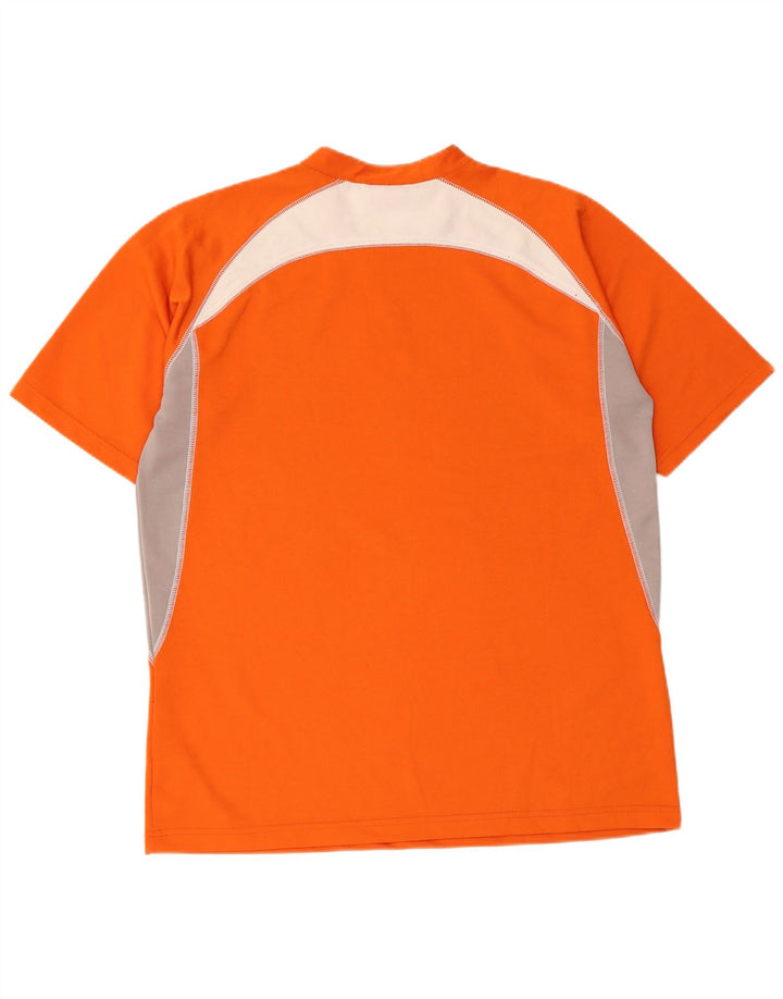 Sergio Tacchini T-shirt graphique pour homme XL Orange Colourblock Polyester