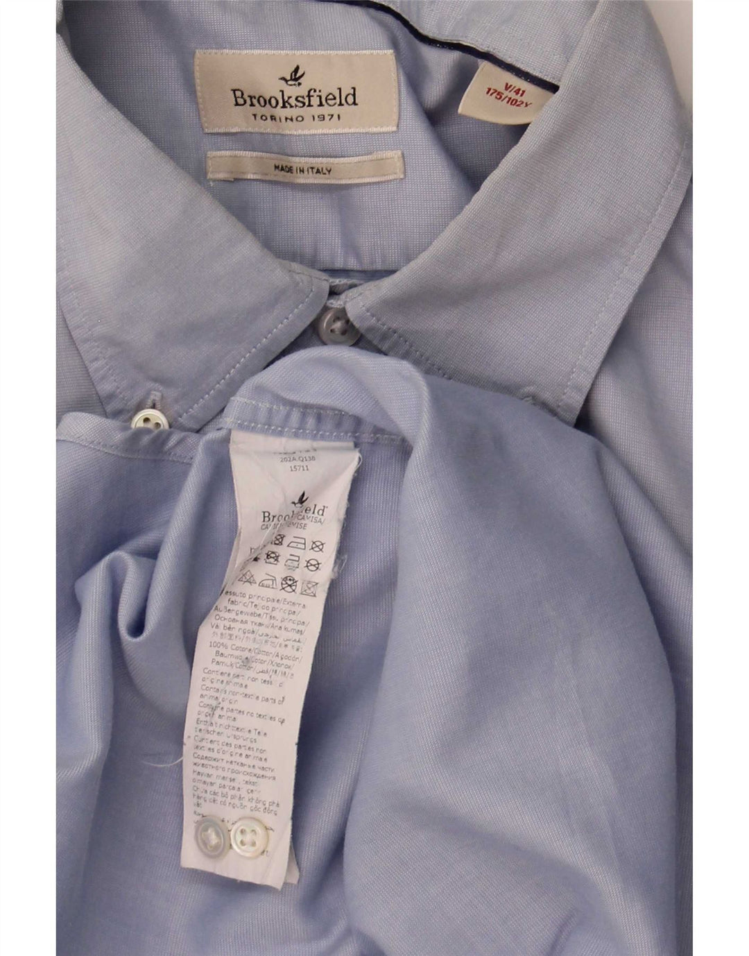Brooksfield Chemise Homme Taille 41 Grand Coton Bleu