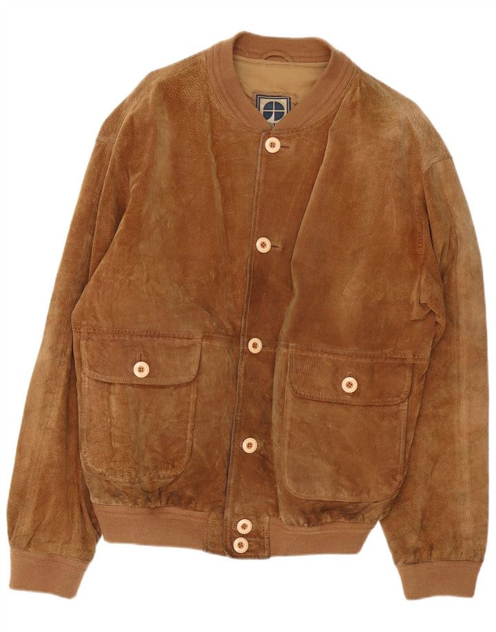 Essebi Blouson Bomber En Daim Homme IT 54 2XL Cuir Marron