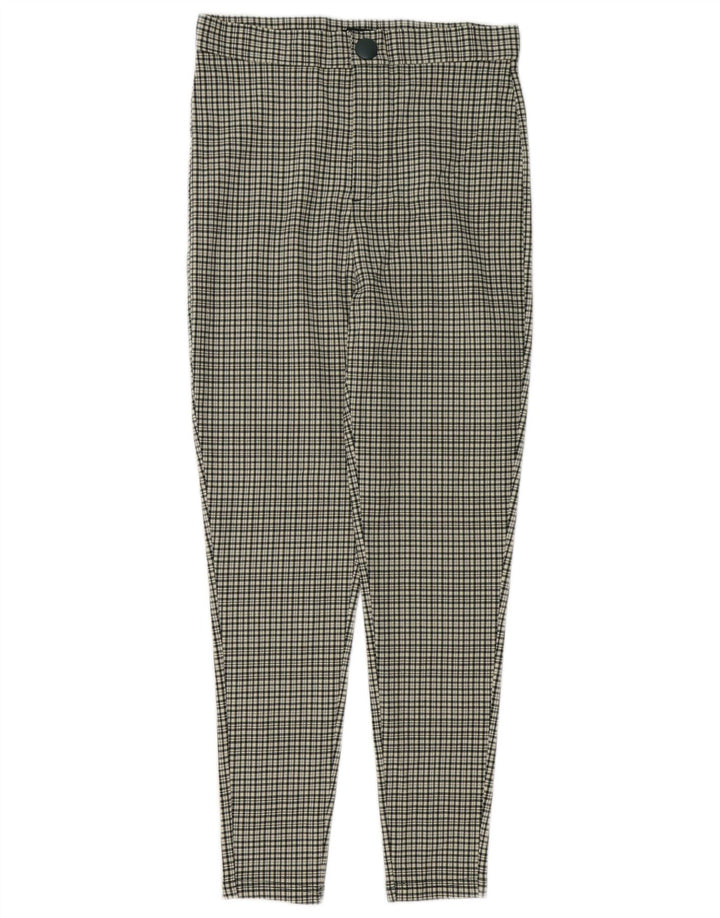 Zara Pantalon décontracté taille haute pour femme Medium W28 L27 Vichy multicolore