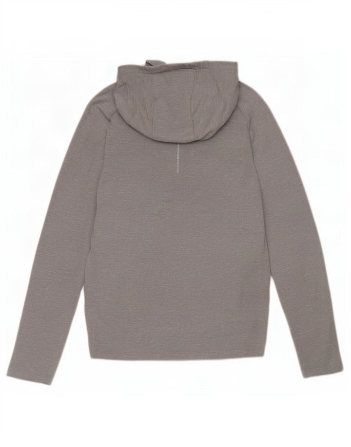 Nike Haut à capuche Dri Fit à manches longues pour homme Gris moyen chiné en polyester