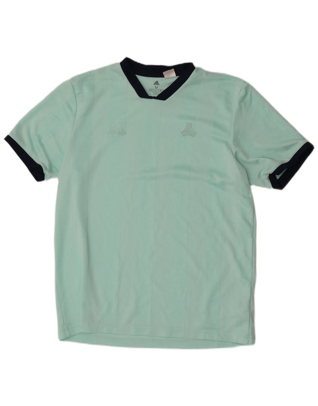 Adidas Hommes Climalite T-Shirt Haut Turquoise Rayé Polyester