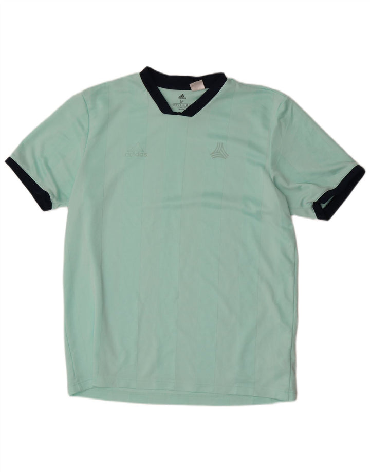 Adidas Hommes Climalite T-Shirt Haut Turquoise Rayé Polyester