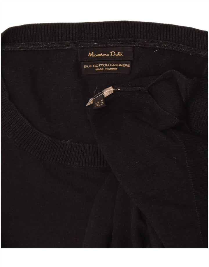 Massimo Dutti Pull à col rond pour femme UK 14 en coton noir moyen