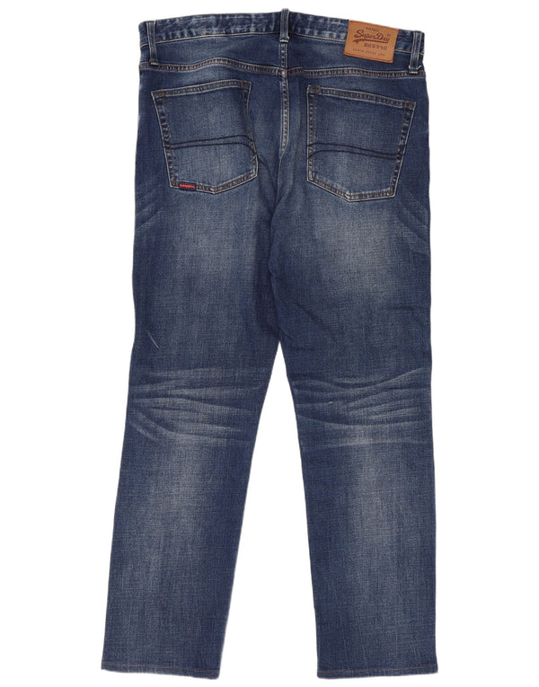 Superdry Jean Droit W34 L30 Bleu Coton Homme