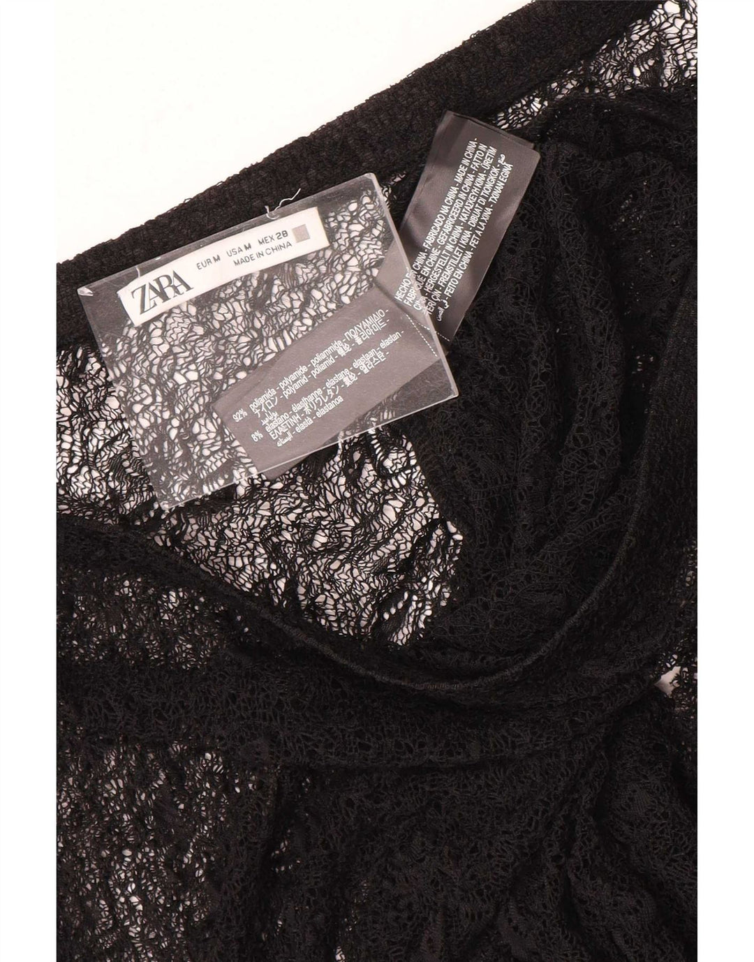 Zara Femme Jupe Longue En Dentelle Medium W28 Noir Polyamide