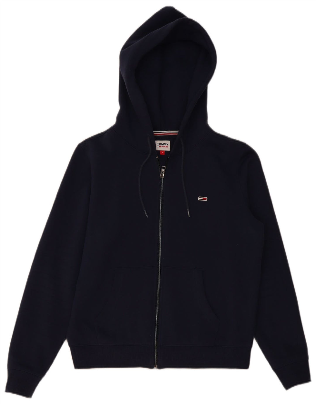 TOMMY HILFIGER Pull à capuche zippé surdimensionné pour femme UK 10 Small Bleu marine