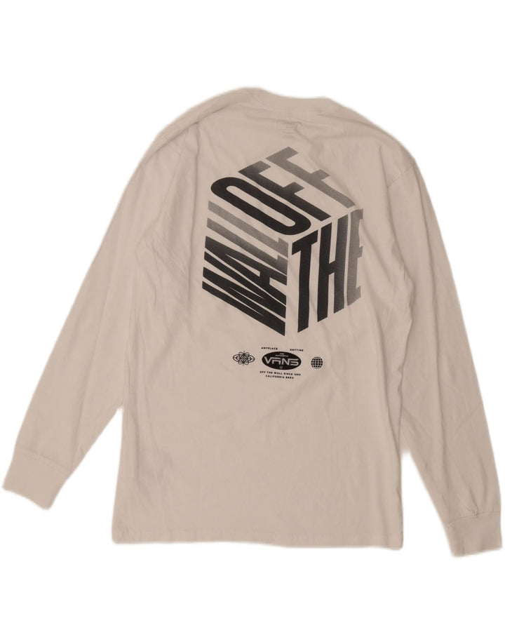 Vans Haut graphique à manches longues pour homme Coupe classique en coton blanc moyen
