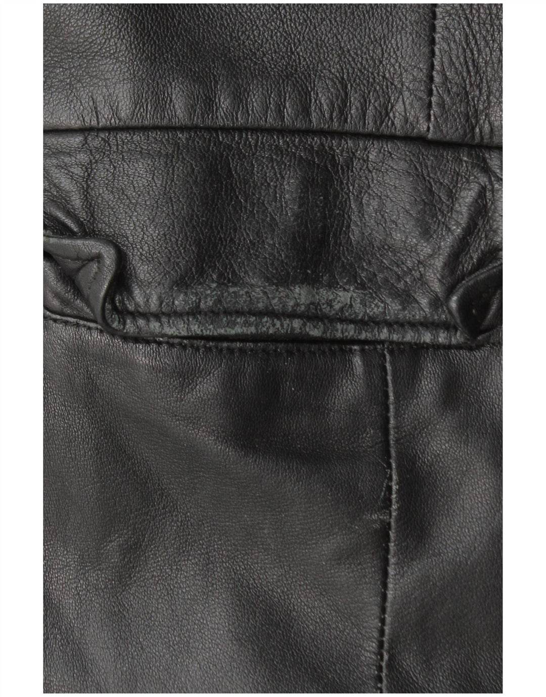 VINTAGE Manteau en cuir femme UK 18 XL Cuir noir