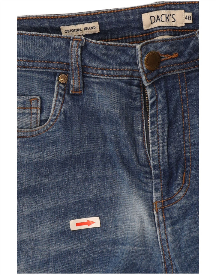 Dack's Jean slim court pour femme IT 48 XL W32 L26 Bleu Coton