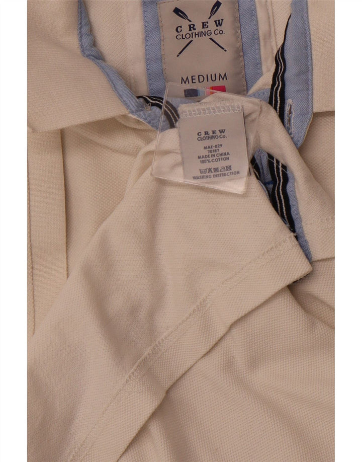 CREW CLOTHING Polo Graphique Homme Blanc Moyen Coton