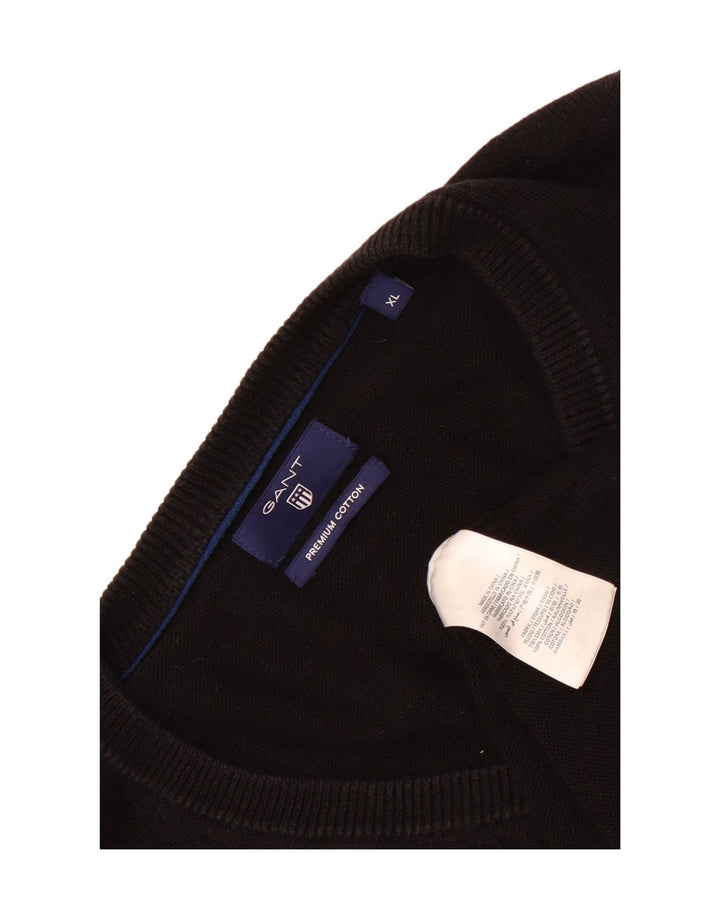Gant Pull Col V Homme XL Noir Coton