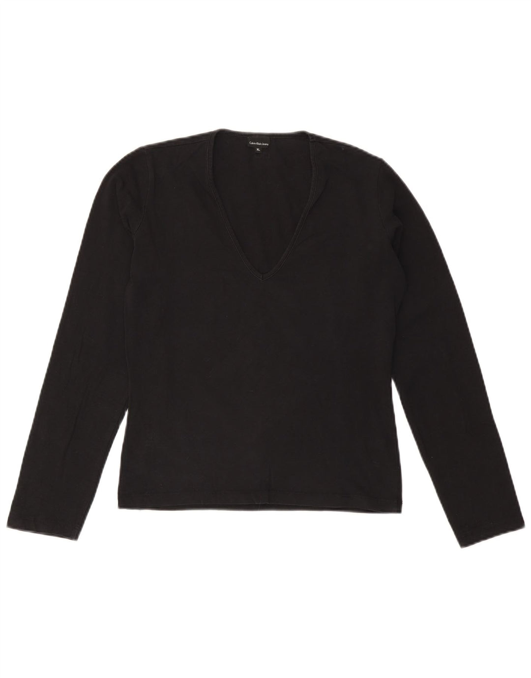 CALVIN KLEIN JEANS Haut Femme Manches Longues UK 18 XL Noir