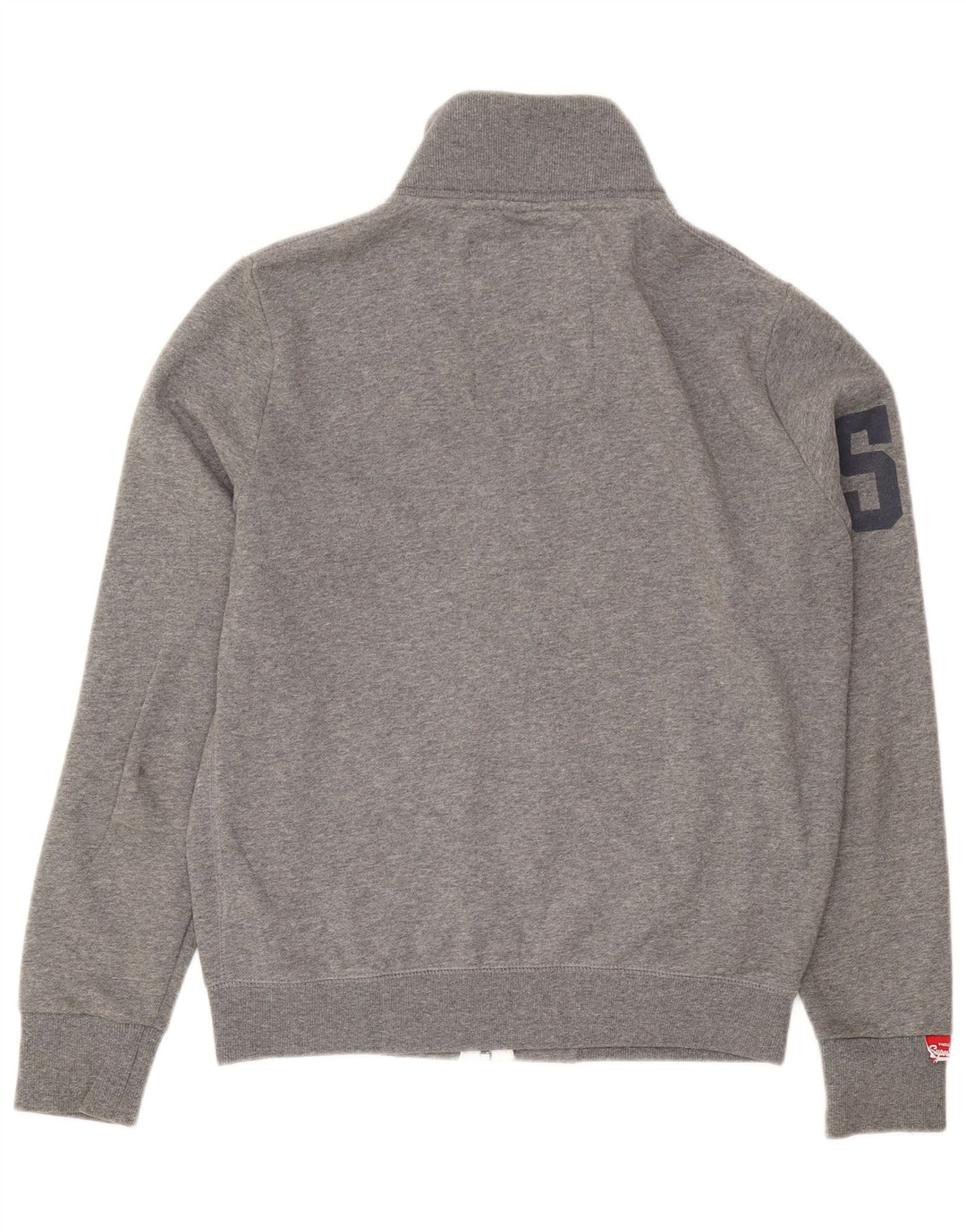 Superdry Veste de Survêtement Graphique Homme Gris Moyen Moucheté Coton