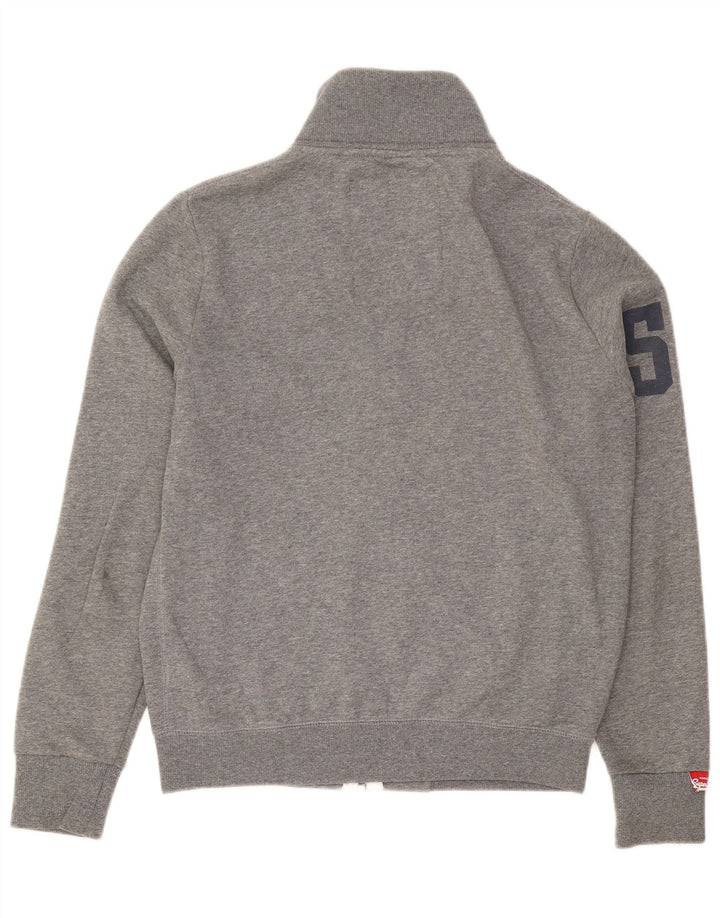 Superdry Veste de Survêtement Graphique Homme Gris Moyen Moucheté Coton