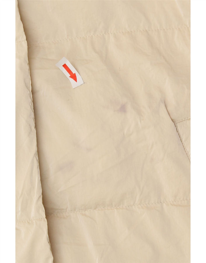 Zara Femme Gilet Long Rembourré Oversize UK 10 Petit Polyester Beige