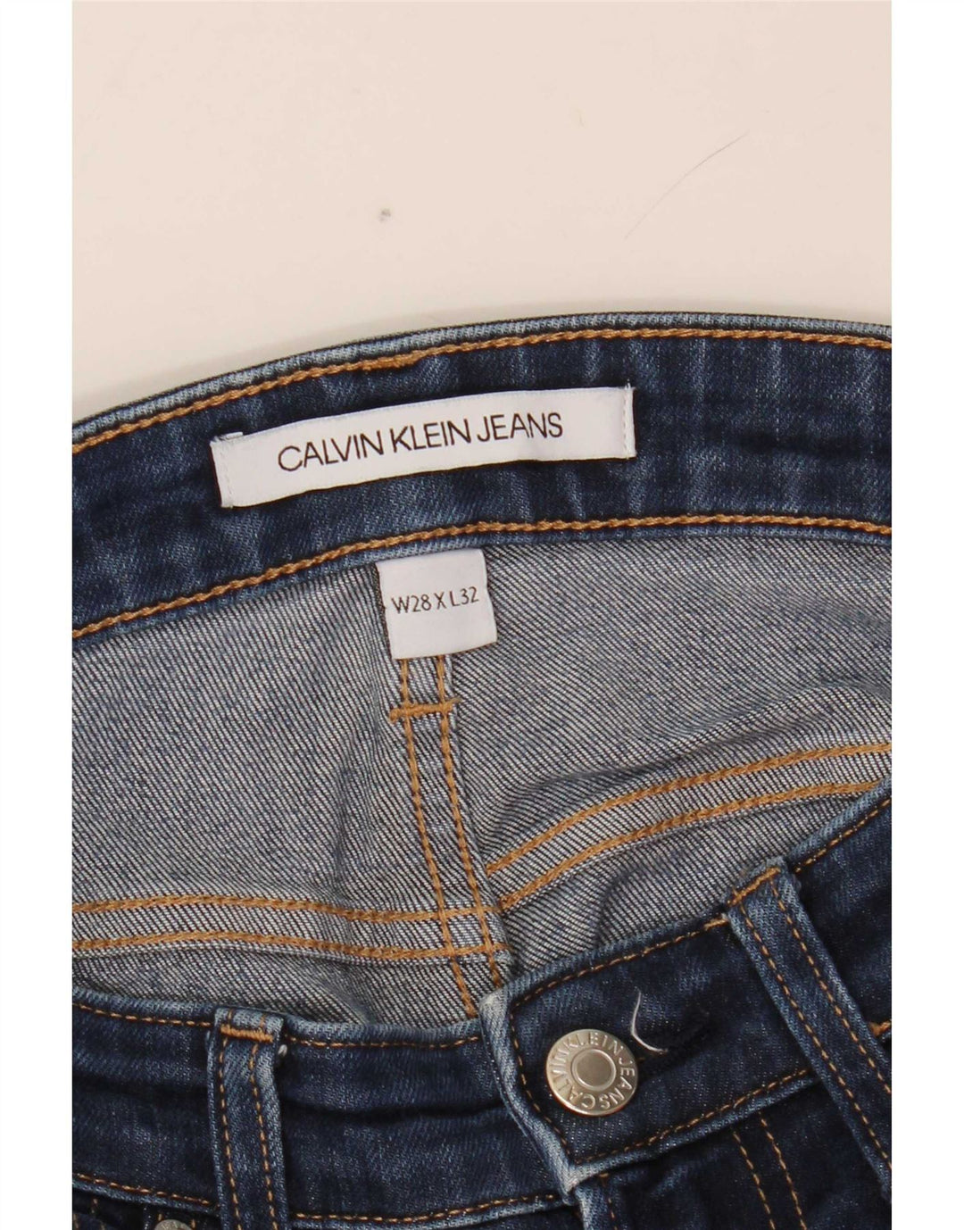 Calvin Klein Jean Slim Homme W28 L32 Bleu Coton