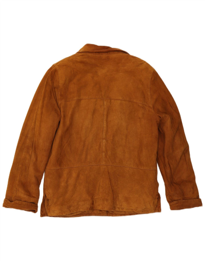 L.Lambertazzi Veste blazer en daim à 3 boutons pour femme IT 44 Marron moyen