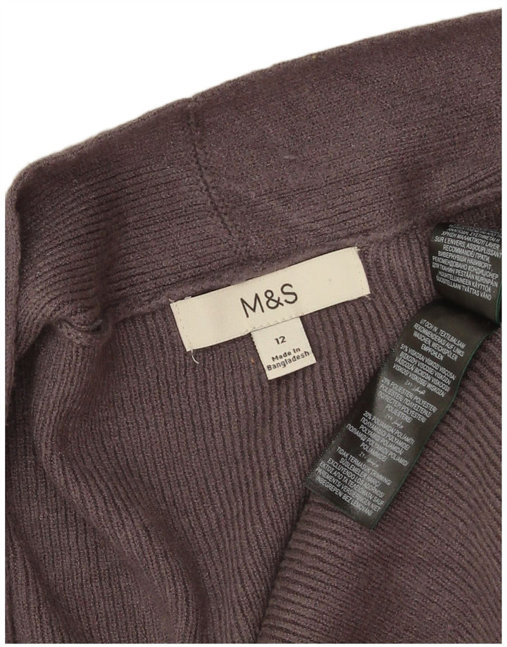 Marks & Spencer Pull cardigan ouvert long pour femme UK 12 Gris moyen